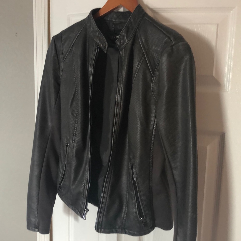 Vegan leather moto jacket